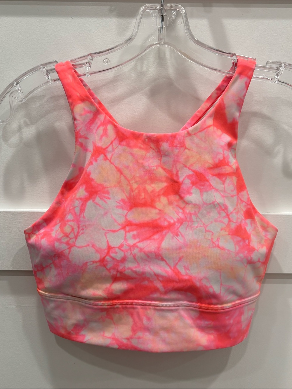 lululemon athletica Pink Coral Tie-Dye High-Neck Sports Bra
